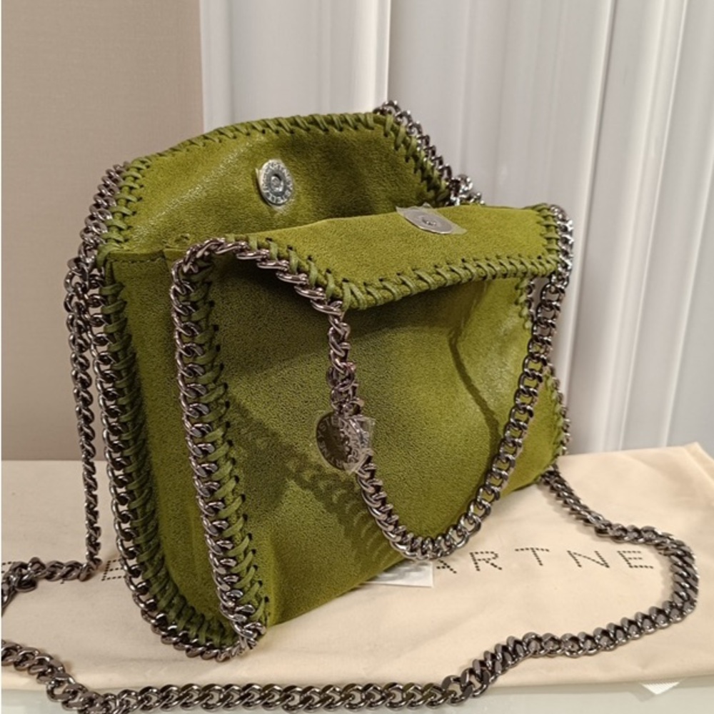 Stella McCartney Olive Green Chain Trim Tote - Picture 9 of 9
